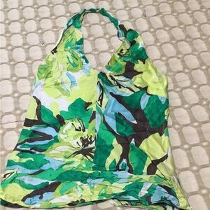 Floral Halter Top 100% silk